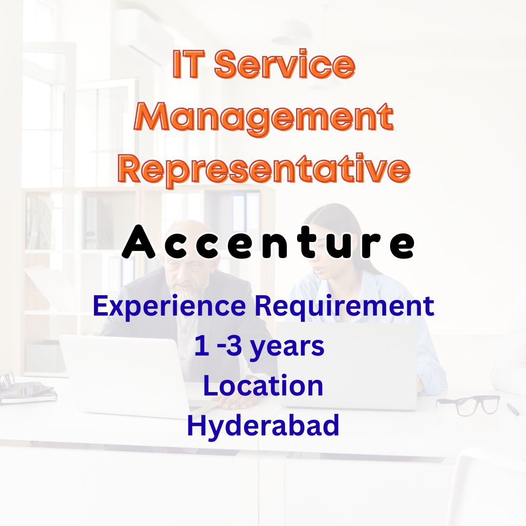 IT Service Management New job update